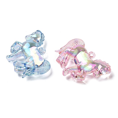 Electroplate Transparent UV Plating Acrylic Pendants OACR-I014-08-1
