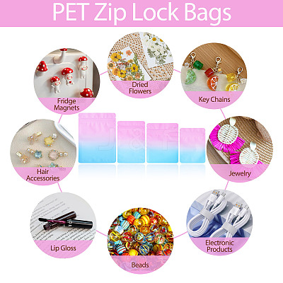 100Pcs 4 Styles PET Zipper Bags OPP-TA0001-19B-1