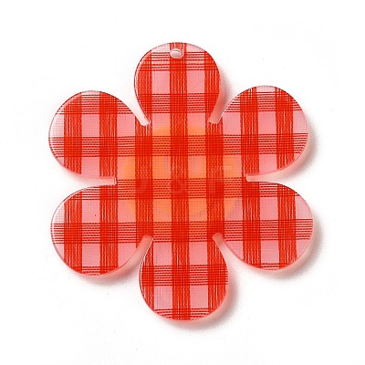 Tartan Pattern Acrylic Big Pendants LS-OACR-B008-B04-1