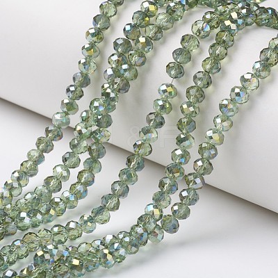 Electroplate Transparent Glass Beads Strands X-EGLA-A034-T4mm-S11-1