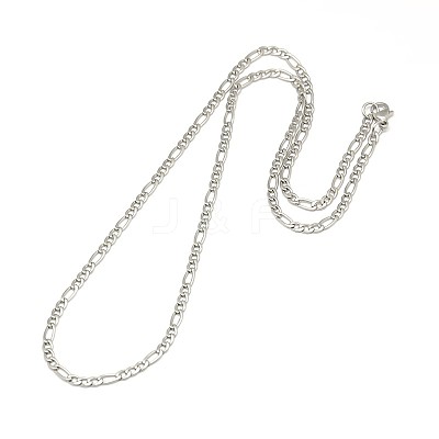 304 Stainless Steel Figaro Chain Necklace Making LS-STAS-A028-N022MP-1