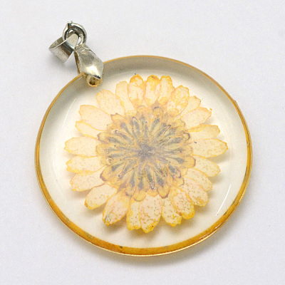 Alloy Resin Pendants RESI-S321-06-1