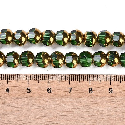 Electroplate Glass Beads Strands EGLA-Q128-04A-FP03-1