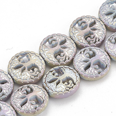 Electroplate Non-magnetic Synthetic Hematite Beads Strands G-N0322-07-1