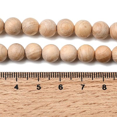 Natural Wood Beads Strands WOOD-B011-01A-4mm-1