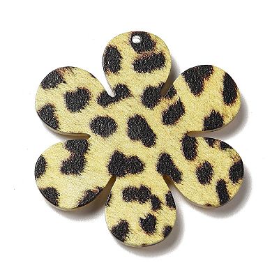 Leopard Print Pattern Acrylic Big Pendants LS-OACR-B008-C01-1