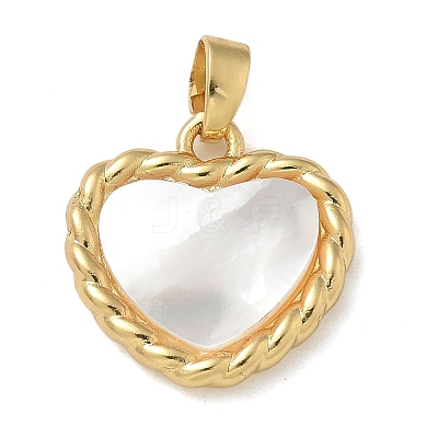 Rack Plating Brass Pave Shell Pendants KK-K392-52G-1