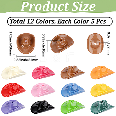 60Pcs 12 Colors Opaque Acrylic Beads OACR-PA0001-64-1