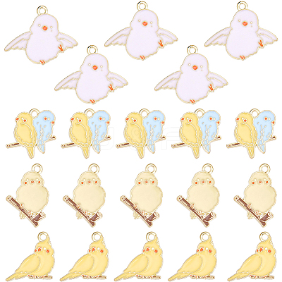 40Pcs 4 Styles Alloy Enamel Pendants ENAM-SC0007-54-1