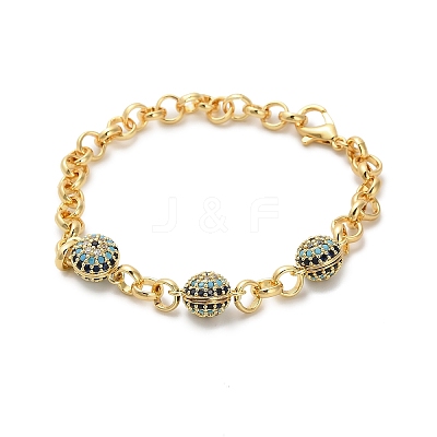 Brass Rolo Chains Bracelets BJEW-B145-04G-1