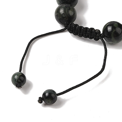 10mm Round Natural Kambaba Jasper Braided Bead Bracelets BJEW-C067-01C-21-1
