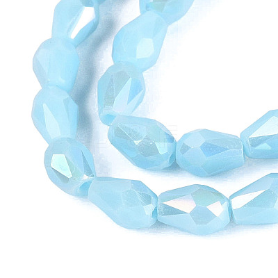 Opaque Solid Color Electroplate Glass Beads Strands EGLA-N013-P4mm-B12-1