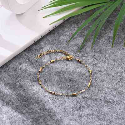 Ion Plating(IP) 304 Stainless Steel Cable Chain Bracelets BJEW-JB05655-1