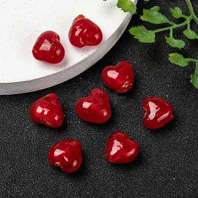 Handmade Silver Foil Glass Beads X-SLH12MM01Y-1