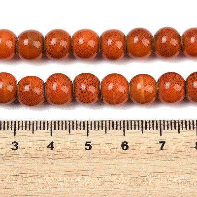 Handmade Fancy Antique Glazed Porcelain Ceramic Round Beads Strands PORC-L019-8mm-03-1