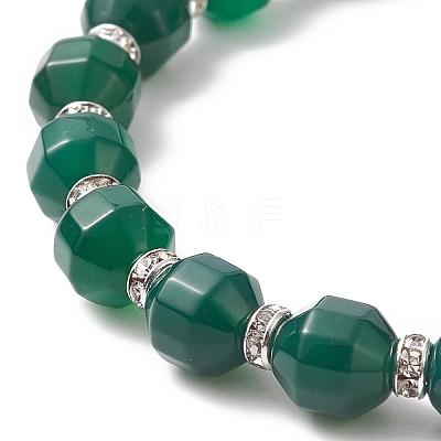 Dyed Natural Agate Beaded Stretch Bracelet BJEW-JB09179-01-1