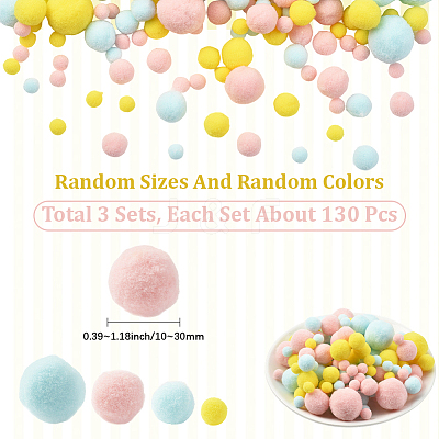 3 sets Polyester Ball Decoration DIY-SC0031-26F-1