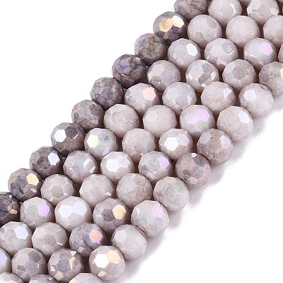 Anti-Tarnish Electroplate Glass Beads Strands EGLA-ZX010-6mm-01-1