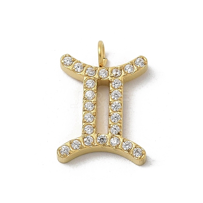 Ion Plating(IP) 304 Stainless Steel Micro Pave Cubic Zirconia Charms STAS-Z107-09G-08-1