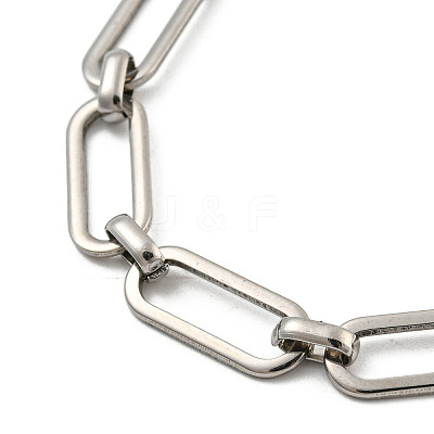Non-Tarnish 304 Stainless Steel Oval Link Chains Bracelets for Men & Women BJEW-D042-21P-1