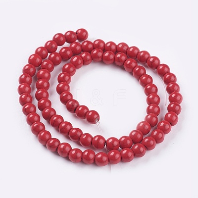 Synthetic Turquoise Beads Strands TURQ-G106-6mm-02H-1