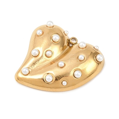 304 Stainless Steel & ABS Plastic Imitation Pearl Pendants STAS-Z185-03G-02-1