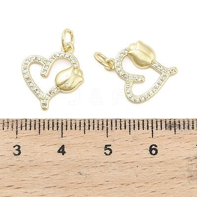 Brass Micro Pave Cubic Zirconia Pendants KK-H527-02C-G-1