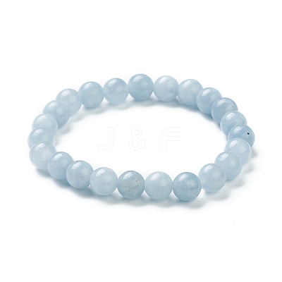 Dyed Natural Jade Beaded Stretch Bracelets BJEW-D446-C-13-1