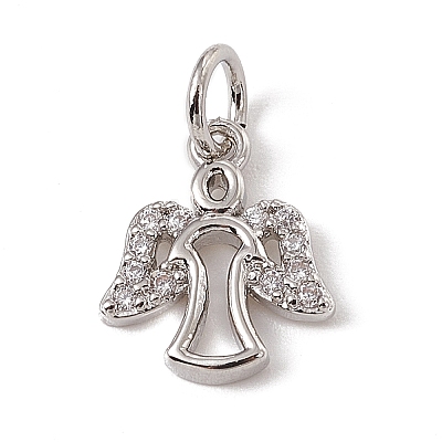 Brass Micro Pave Cubic Zirconia Charms ZIRC-F132-03P-1