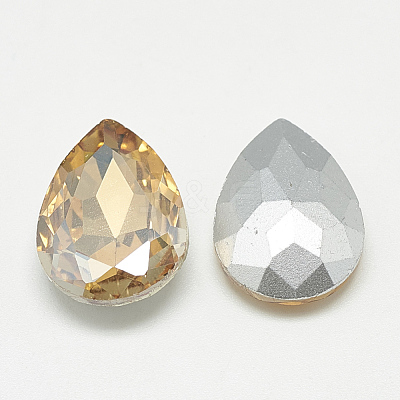 Pointed Back Glass Rhinestone Cabochons RGLA-T081-7x10mm-06-1
