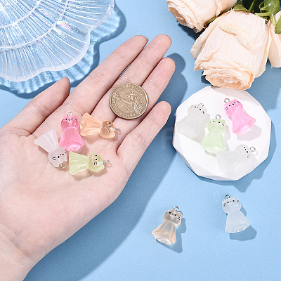 10Pcs Luminous Resin Pendants RESI-YW0004-54-1