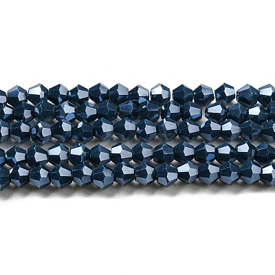 Opaque Solid Color Electroplate Glass Beads Strands GLAA-F029-P4mm-C09-1