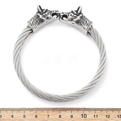 Viking 304 Stainless Steel Open Cuff Bangles for Men BJEW-U001-07L-AS-1