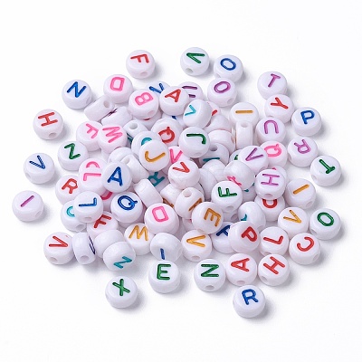 Opaque White Acrylic Beads MACR-N012-01-1