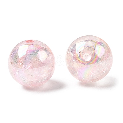 AB Color Transparent Crackle Round Acrylic Beads CACR-S006-01-1