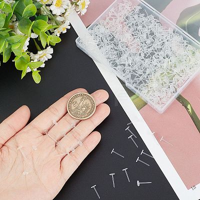 500Pcs Eco-Friendly Plastic Stud Earring Findings KY-SP0001-03B-1