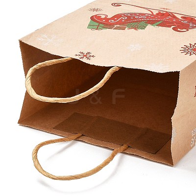 Christmas Theme Hot Stamping Rectangle Paper Bags LS-CARB-F011-02D-1