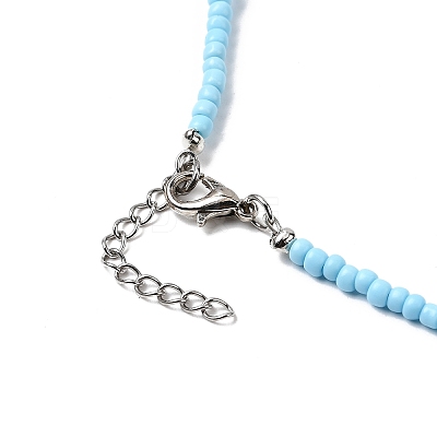 2Pcs 2 Colors Glass Seed Beaded Necklaces Set NJEW-FZ00030-1