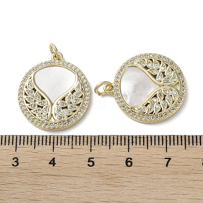 Brass Micro Pave Cubic Zirconia Pendants KK-G485-09G-1