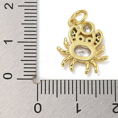 Marine Theme Rack Plating Brass Micro Pave Cubic Zirconia Pendants KK-I718-28G-01-1