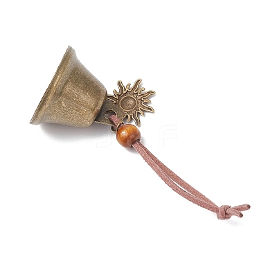 Iron Bell & Tibetan Style Alloy Sun Pendant Decorations HJEW-JM03369-1