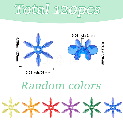 120Pcs Transparent Acrylic Beads OACR-SC0003-02B-1