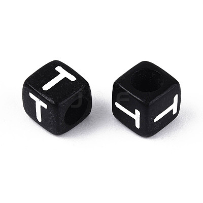Initial Acrylic Horizontal Hole Beads X-OACR-ZX006-35T-1
