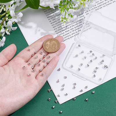 60Pcs Brass Crimp Beads KK-UN0005-27-1