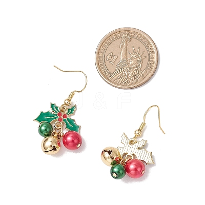 Baking Paint Glass Pearl Dangle Earrings EJEW-TA00665-1