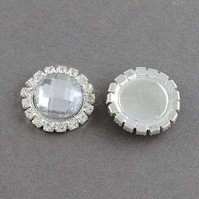 Shining Flat Back Faceted Half Round Acrylic Rhinestone Cabochons RB-S020-07-B04-1
