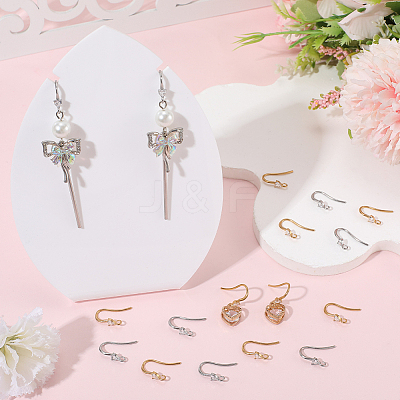 20Pcs 2 Styles 304 Stainless Steel Rhinestone Earring Hooks STAS-BBC0007-16B-1