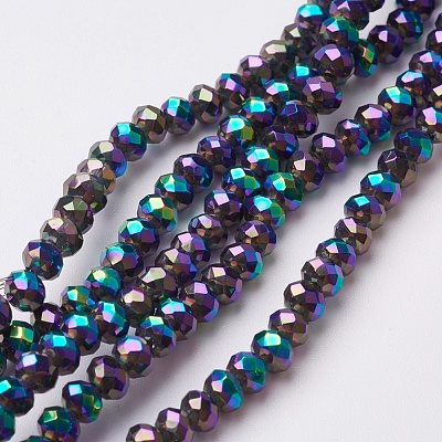 Electroplate Glass Beads Strands EGLA-F124-FP-02-1