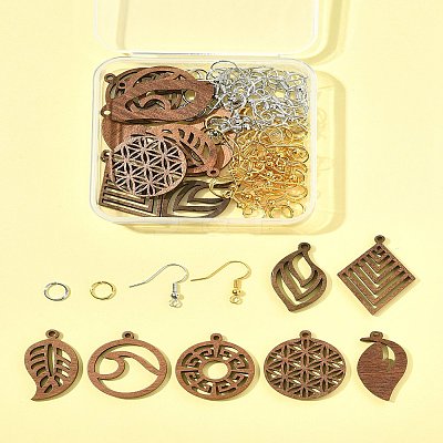 DIY Leaf Dangle Earring Making Kits DIY-FS0008-63B-1