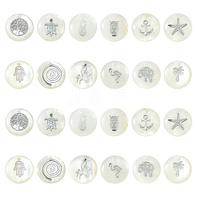 Natural Freshwater Shell Pendants SHEL-CJ0001-05-1